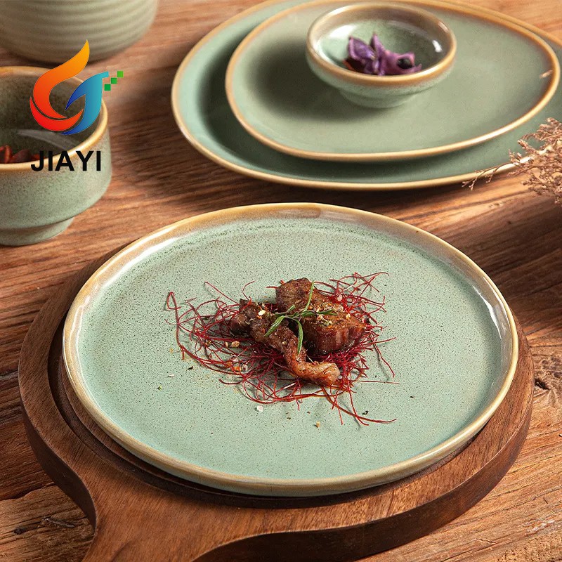 Green Ceramic Restaurant Plate